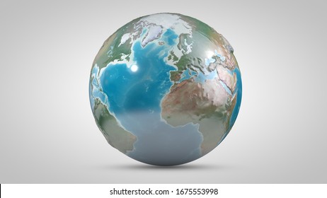 Digital data globe - abstract illustration of a scientific technology data network surrounding planet earth conveying connectivity, complexity and data flood of modern digital 3d