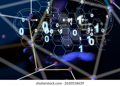 Digital Data Network: Hexagon Grid and Binary Code - Powered by Shutterstock - Get 15% off with code: PIKWIZARD15