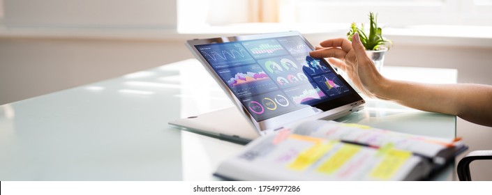 Digital Data Technology. KPI Business Dashboard Technology - Shutterstock ID 1754977286