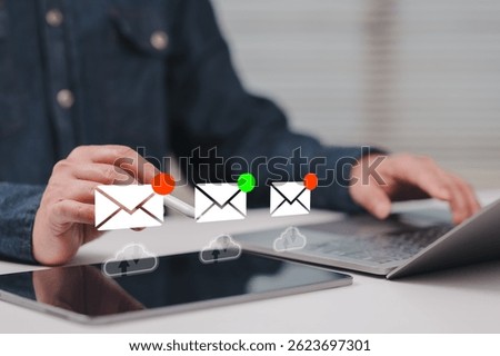 Digital Data Transfer Laptop Platform Unread Email Activity