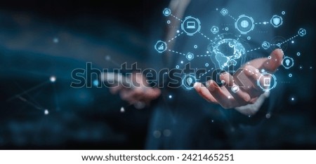 Digital data transformation Hand touching the Metaverse Universe, A Conceptual Shift in Digital Transformation for Next-Generation Technology.