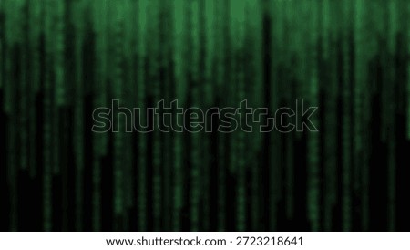 Digital Descent Green Code Rain on Black Background Modern Tech Abstract.