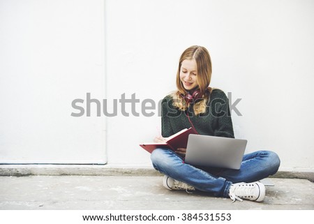 Digital Device Learning Studying Internet Casual Concept