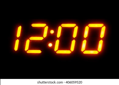 Digital display showing twelve o'clock