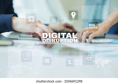 Digital disruption, future technology concept.