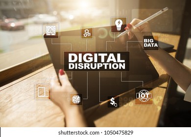 Digital disruption, future technology concept.
