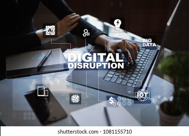 Digital disruption, future technology concept.