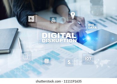 Digital disruption, future technology concept.
