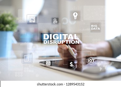 Digital disruption, future technology concept.