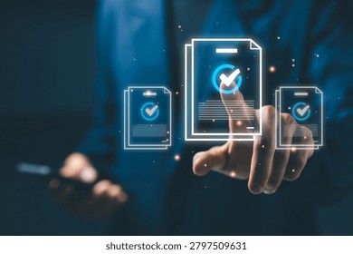 Digital document verification system with secure approval workflow, electronic records validation, compliance management, automated review process and business documentation.