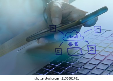 digital documents and data files sharing with cloud storage