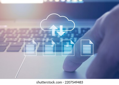 digital documents and data files sharing with cloud storage