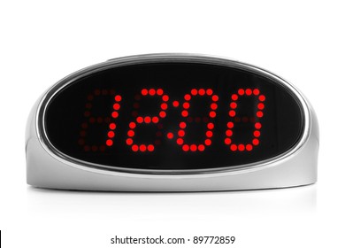 Digital Electronic Clock On A White Background