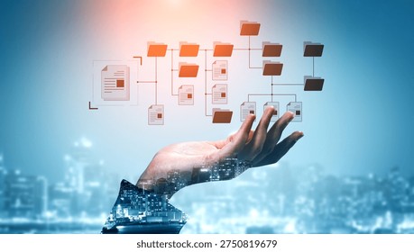 Digital file structure showing folder organization, file hierarchy, and document arrangement. File structure supports management, improves access, and file structure enhances clarity. Vouch