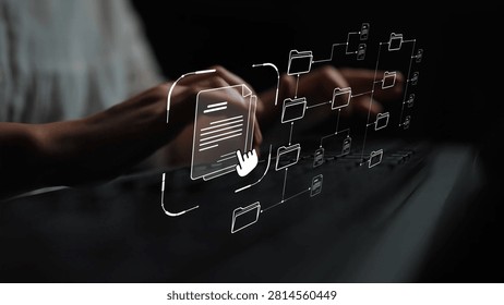 Digital file structure showing folder organization, file hierarchy, and document arrangement. File structure supports management, improves access, and file structure enhances clarity. Marrow