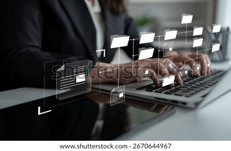 Digital file structure showing folder organization, file hierarchy, and document arrangement. File structure supports management, improves access, and file structure enhances clarity. Latch