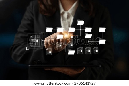 Digital file structure showing folder organization, file hierarchy, and document arrangement. File structure supports management, improves access, and file structure enhances clarity. Latch