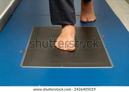 digital foot scan system in orthopedics department, sole of the foot. Footscan Pressure Plate and 3D Scanners. reiable and validated foot indexes, including Chippaux Smirak, Staheli and arch index