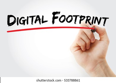 Digital Footprint Is A Trail Of Data You Create While Using The Internet, Text Concept Background