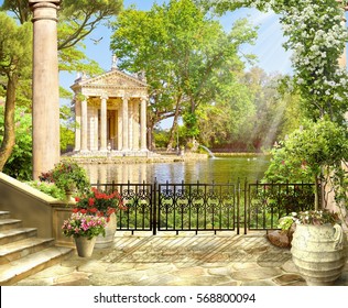 Digital Fresco Old Park Stock Photo 568800094 | Shutterstock