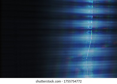 Digital glitch background. Damaged display. Colorful real pixel noise binary code on blue.