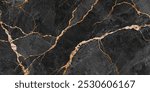 Digital Gold marble texture with lots of bold contrasting veining ( Abstract black and gold Background) Wallpaper