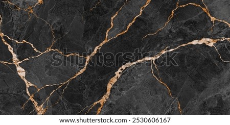 Digital Gold marble texture with lots of bold contrasting veining ( Abstract black and gold Background) Wallpaper