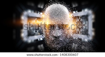 Digital head, artificial intelligence concept