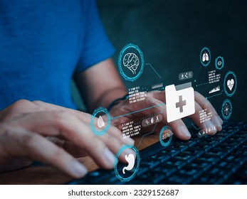 Digital Health Dashboard Monitoring Vital Signs.IoT Medical Devices Connected Health Monitoring.Health Data Privacy Lock and Key Protecting Medical Information. - Powered by Shutterstock