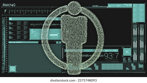 Digital human figure and data processing image over futuristic interface. Technology, artificial intelligence, virtual, sci-fi, innovation, analytics - Powered by Shutterstock - Get 15% off with code: PIKWIZARD15