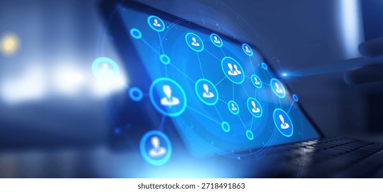 Digital Human Resources and Workforce Networking Concept.