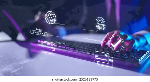 Digital identity cybersecurity user data privacy security encryption, online secure internet access Future technology and cybernetics