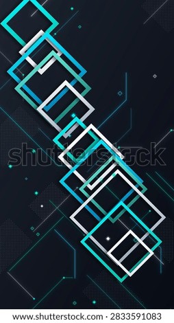 Digital illustration featuring interconnected cubes forming a diagonal pattern with glowing lines
