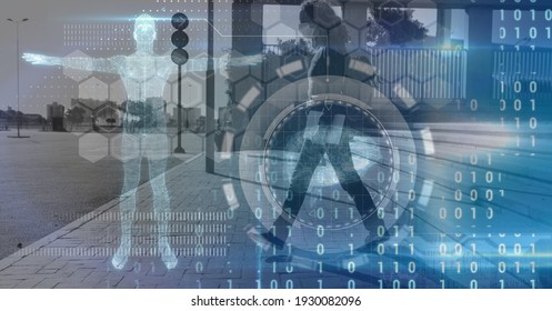 Digital Illustration Of A Human Body And Human Brain 3D Models Over Data Processing, Statistics Showing In The Background. Medicine Public Health Pandemic Coronavirus Covid 19 Outbreak.