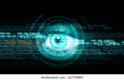 Digital image of woman's eye. Security concept - Powered by Shutterstock - Get 15% off with code: PIKWIZARD15