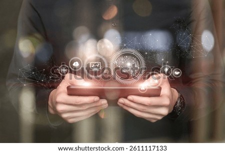 Digital Intelligence in the Palms. Artificial intelligence technologies big data and digital transformation have become part of everyday life and business.