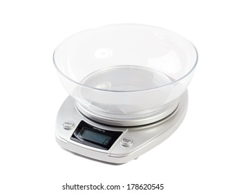 Digital kitchen scale, isolated on a white background