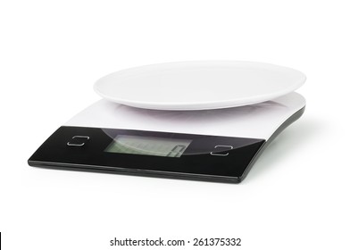 Digital kitchen scale, isolated on a white background