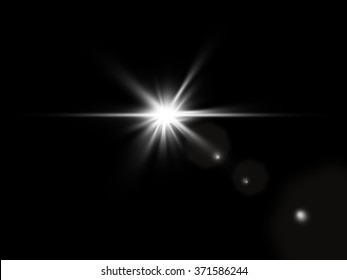 digital lens flare in black background 