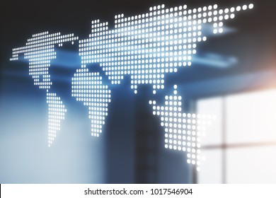 Digital map on blurry interior background. Global business concept. Double exposure  - Powered by Shutterstock - Get 15% off with code: PIKWIZARD15
