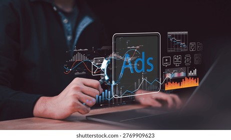 A digital marketer improves ad optimization using campaign analytics, performance tracking, conversion analysis, audience targeting, data insights, ROI measurement, and marketing strategy