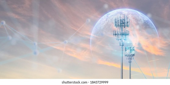 digital marketing concept, business with interface of communication wireframe of cloud technology to connect data in world network by using 5g . futuristic technology connect communication network 