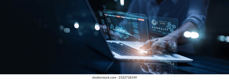 Digital marketing, Data analysis for performance and create insight report, Goal of digital marketing strategy and service through digital channel of search engine and data science on social network. - Powered by Shutterstock