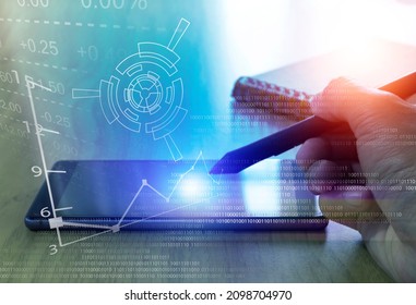 Digital Marketing data analytics, Conversion Rate , Online contents and social media management concept 