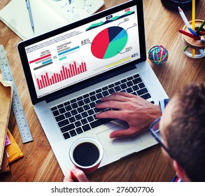 Digital Marketing Graph Statistics Analysis Finance Market Concept