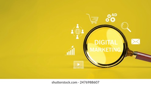 Digital marketing icons for digital marketing commerce online sale concept, website ad, email, social network, video, SEO and business strategy. - Powered by Shutterstock