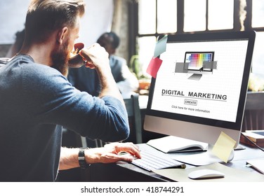 Digital Marketing Media Web Design Ideas Concept - Powered by Shutterstock