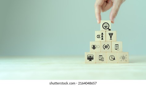 Digital Marketing Metrics And KPIs Concept. Measuring Values To Prove The Effectiveness And Success Of Projects And Campaigns Across Marketing Channels.  Metrics Of Traffic, Conversion And Revenue.