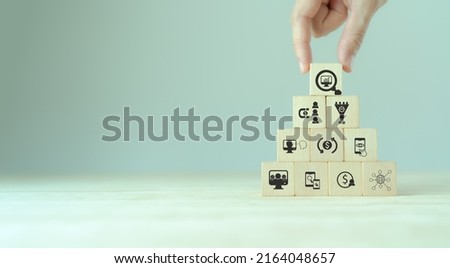 Digital marketing metrics and KPIs concept. Measuring values to prove the effectiveness and success of projects and campaigns across marketing channels.  Metrics of traffic, conversion and revenue.