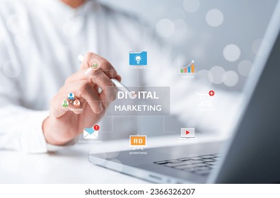 Digital marketing for online platform. SEO to boost website visibility, unleash online potential, attract organic traffic, and dominate search engine ranking with optimization technique strategy.